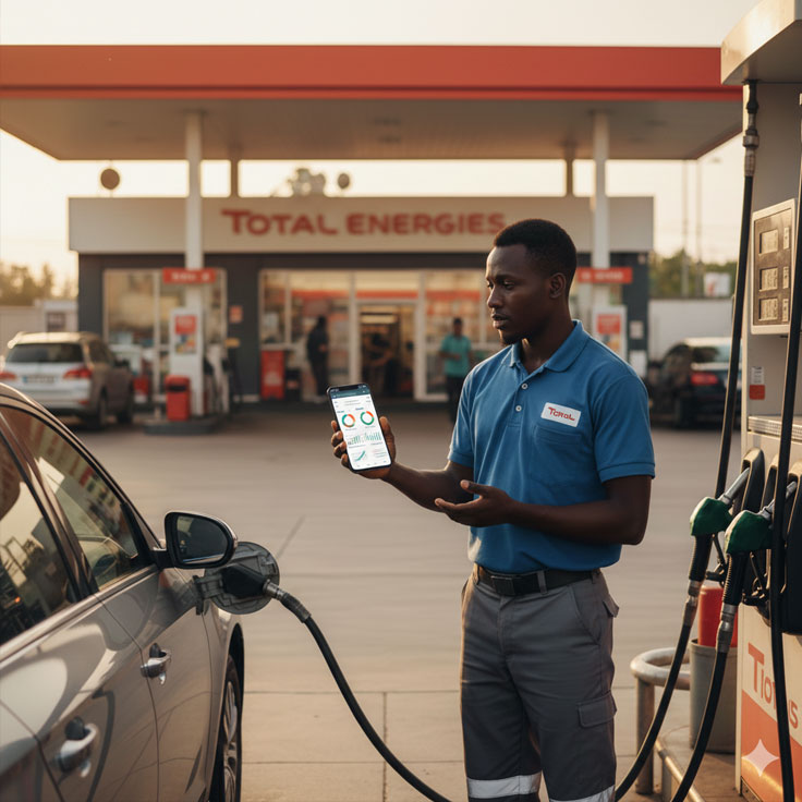 Station-service sous le soleil